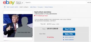 Trump to Auction Remaining Cabinet Positions on eBay